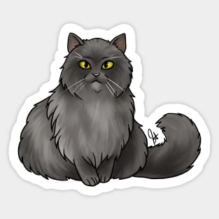 Cat - British Longhair - Black Sticker